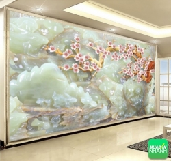 In decal gia rẻ - Trang trí nhà đẹp rẻ cùng tranh dán tường 3D hoa đào