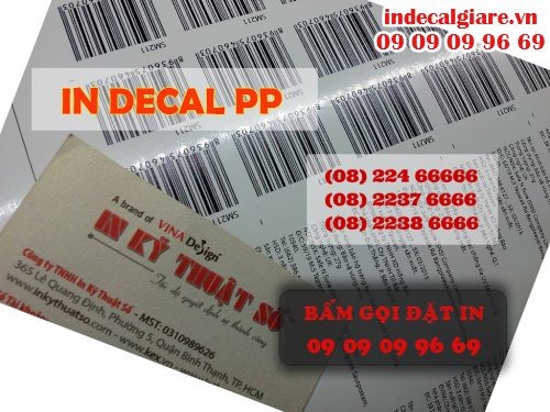 In decal PP giá rẻ, in decal PP các loại, in decal PP trang trí tại Công ty TNHH In Kỹ Thuật Số - Digital Printing